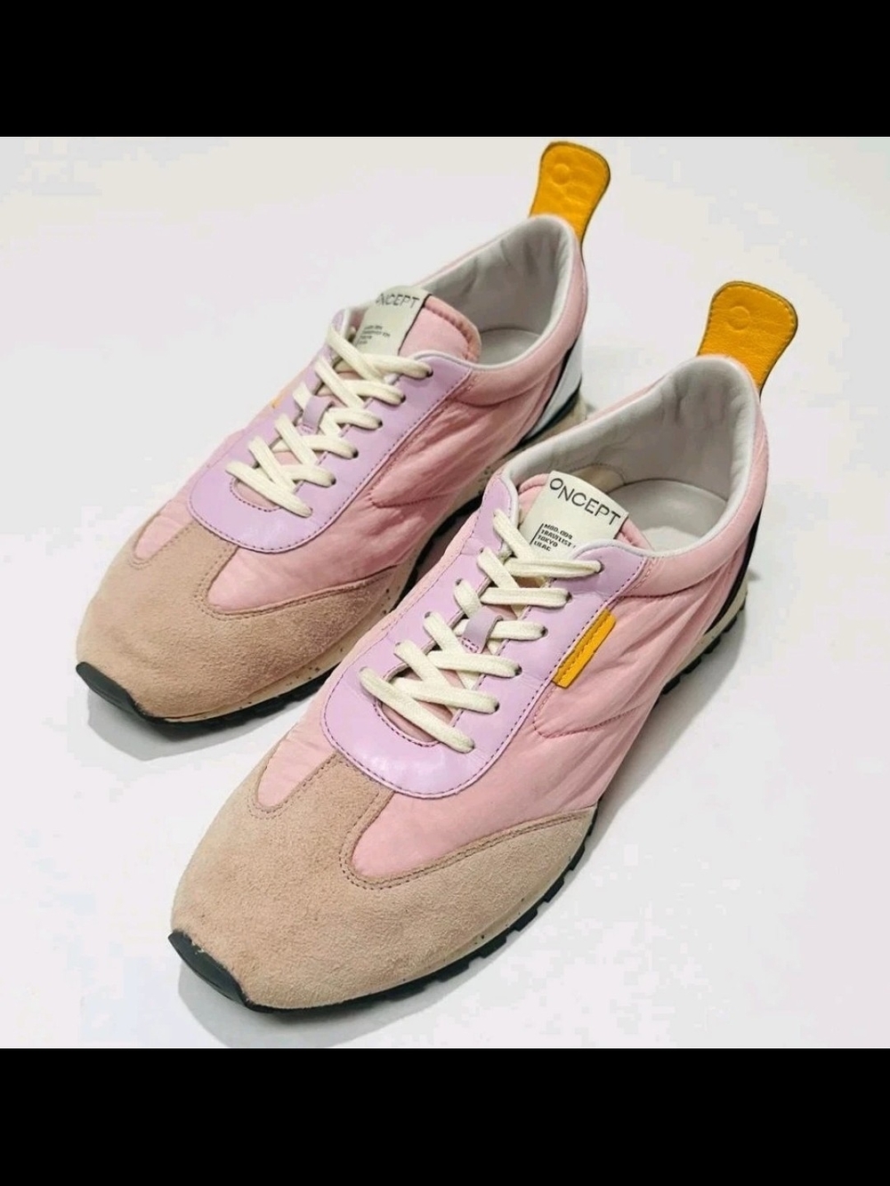 Oncept Tokyo Minimal Sneaker Lilac Pink Suede Nylon Retro Womens 10 Ultra Light